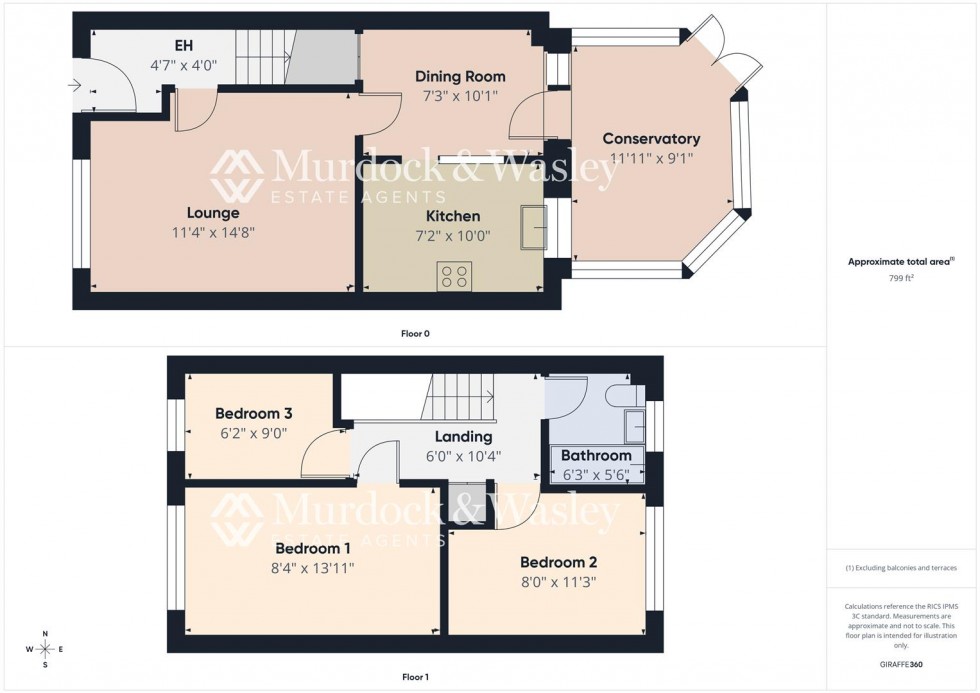 Floorplan for Wentworth Close, Longlevens, Gloucester